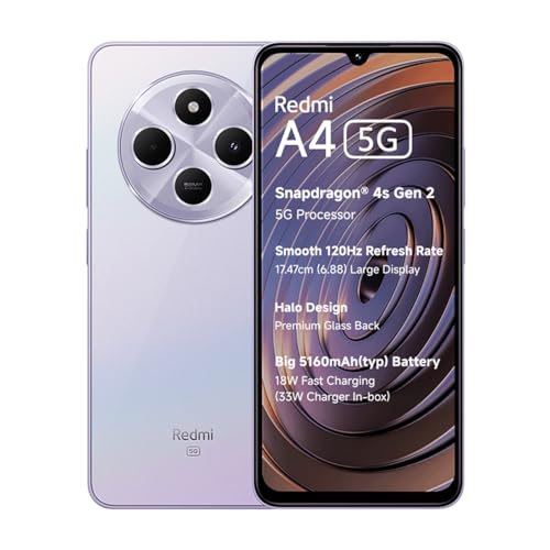 Redmi A4 5G (Starry Black, 4Gb Ram, 64Gb Storage) | Global Debut Sd 4S Gen 2 | Segment Largest 6.88In 120Hz | 50Mp Dual Camera | Free 33W Charger In Box