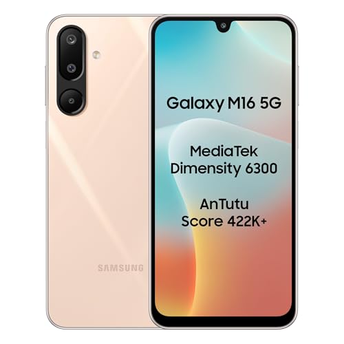 Samsung Galaxy M16 5G (Thunder Black, 4Gb Ram, 128 Gb Storage) | Mediatek Dimensity 6300 | Antutu Score 422K+ | Super Amoled Display | 25W Fast Charging | 6 Gen. Of Os Upgrades | Without Charger
