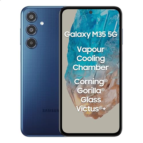 Samsung Galaxy M35 5G (Thunder Grey,8Gb Ram,256Gb Storage)| Corning Gorilla Glass Victus+| Antutu Score 595K+ | Vapour Cooling Chamber | 6000Mah Battery | 120Hz Super Amoled Display| Without Charger