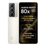 Realme Narzo 80X 5G (Sunlit Gold,6Gb+128Gb) | Dimensity 6400 5G Chipset | 6000Mah Long-Lasting Battery | 45W Fast Charge | 120Hz Eye Comfort Display | Ip69 Top-Tier Waterproof