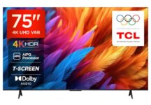 Tcl 189 Cm (75 Inches) Metallic Bezel-Less Series 4K Ultra Hd Smart Led Google Tv 75V6B (Black)