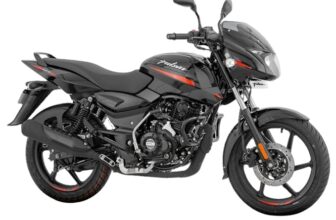 Bajaj Pulsar 125 Neon Disc Motorcycle/Motorbike – Ebony Black Solar Red Decals – Ex-Showroom