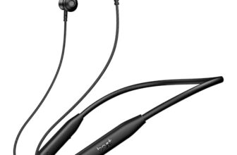 Boat Rockerz 113 (2025 Launch), 40 Hrs Playback, Dual Pair, Fast Charge, Enx Tech, Low Latency, Magnetic Buds, Bluetooth Neckband, Wireless With Mic In Ear Earphones(Active Black)