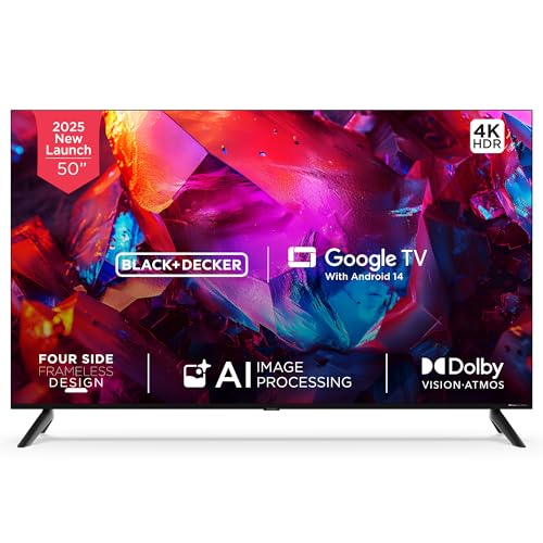 Black+Decker 80 Cm (32 Inches) A1 Series Hd Ready Led Smart Google Tv Bxtvgu32Hd2841Atin (Black)