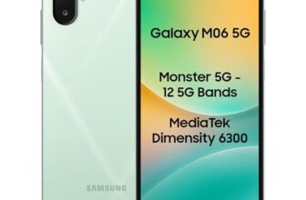 Samsung Galaxy M06 5G (Sage Green, 4Gb Ram, 64Gb Storage) | Mediatek Dimensity 6300 | Antutu Score 422K+ | 12 5G Bands| 25W Fast Charging | 4 Gen Of Os Upgrades | Without Charger