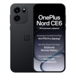 Oneplus Nord Ce6 | 8Gb+128Gb | Pitch Black | Snapdragon 7S Gen 4 | Segment’S Fastest Touch Response | 8000Mah Battery | 144Hz 1.5K Amoled Display | 50Mp Main + 32Mp Selfie 4K Cameras | Ip66,68,69,69K