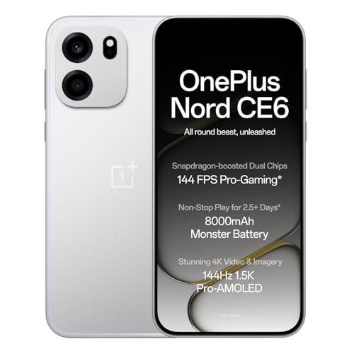 Oneplus Nord Ce6 Lite | 8Gb+128Gb | Vivid Mint | Segment’S Fastest Dimensity 7400 Apex Processor | 7000Mah Battery | Segment’S Highest 144Hz Refresh Rate | 50Mp Main Camera, 4K Video Recording